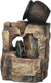 OK LIGHTING 11 in. Stone/Gray LED Table Fountain image 0